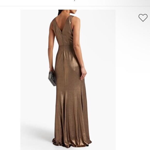 MARCHESA NOTTE Embellished Metallic Stretch-Jersey Gown NEW Size 4 - Picture 3 of 11